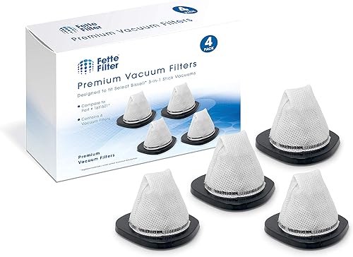 Fette Filter - Filtros de vacío compatibles con aspiradoras Bissell 3 en 1. Comparar con la parte # 1611501 (paquete de 4)