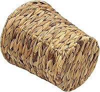 Vista 2 de Casaphoria Cestas de basura redondas de jacinto de agua para almacenamiento de jacinto tejido natural, cesta de basura de jacinto de lavandería