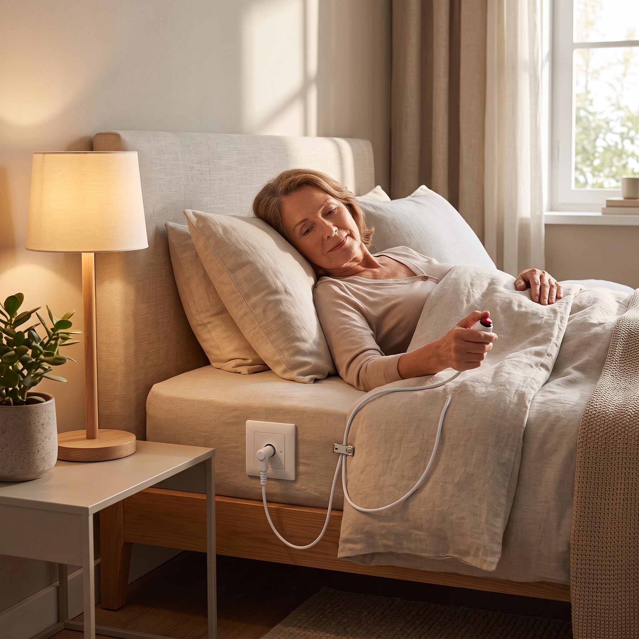 Câble d'Appel Infirmier Universel avec Bouton d'urgence, Interface 6,35mm, Compatible avec Système d'Appel Intercall