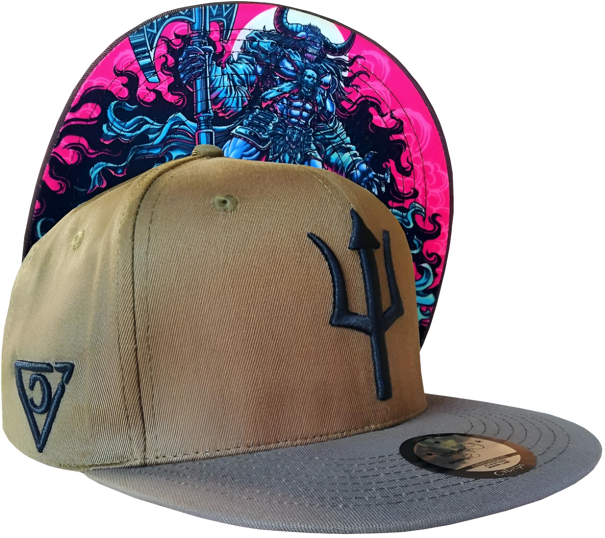 Capiche Men's [Ancient Greek] Minotaur [99+ Variations] Dark Green Snapback Hat For Minotaur, Ancient Greek Baseball Cap In Olive, Asterion, Labyrinth, Minotaurus, Full Cap, Bull Hat, Creature