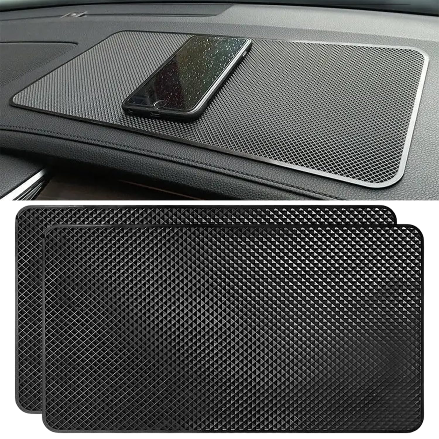 Duże antypoślizgowe podkładki na deskę rozdzielczą, 27 x 15 cm, antypoślizgowe żelowe, samoprzylepne podkładki samochodowe z poliuretanu, odporne na wysokie temperatury, do samochodów