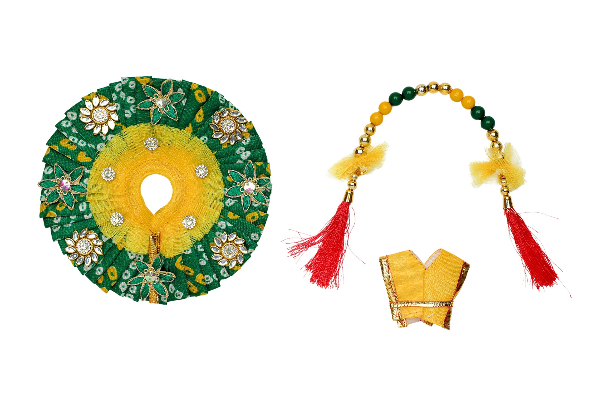 Aditri Creation Cloth for Lord Krishan Ladu Laddu Gopal Kanaiya Bal Krishna Dress Poshak Vastra for Little Metal Idol Statue C (Diameter :- 6")