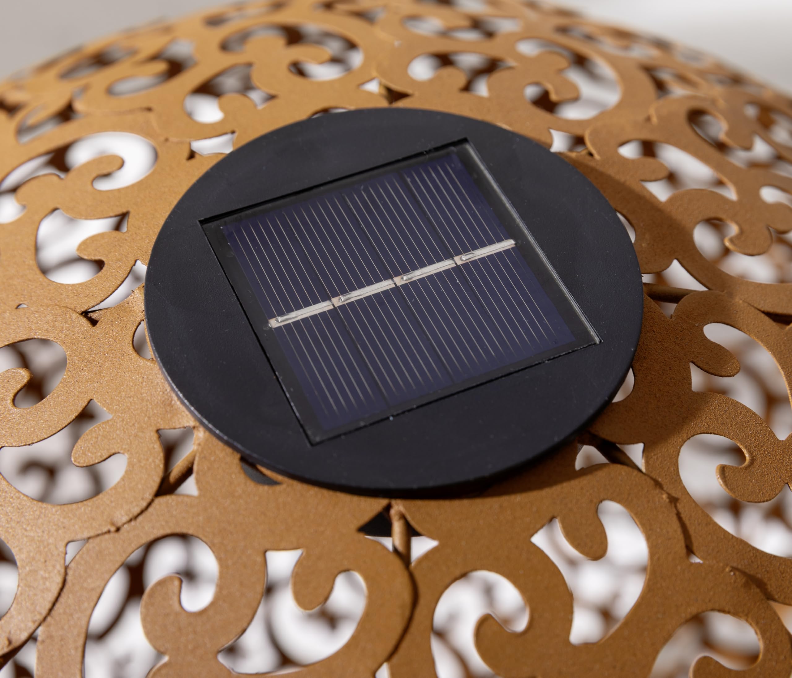 Dehner – Bola Solar Lagos, 40 cm de diámetro, Metal, Color Acero Inoxidable