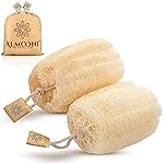 Almooni Egyptian Loofah Exfoliating Body Scrubber, Natural Real Egyptian Shower Loofah Sponge Body Scrubber for Women and Men, for Body and Face That Will Get You Clean - 2 Count (1 Pack)