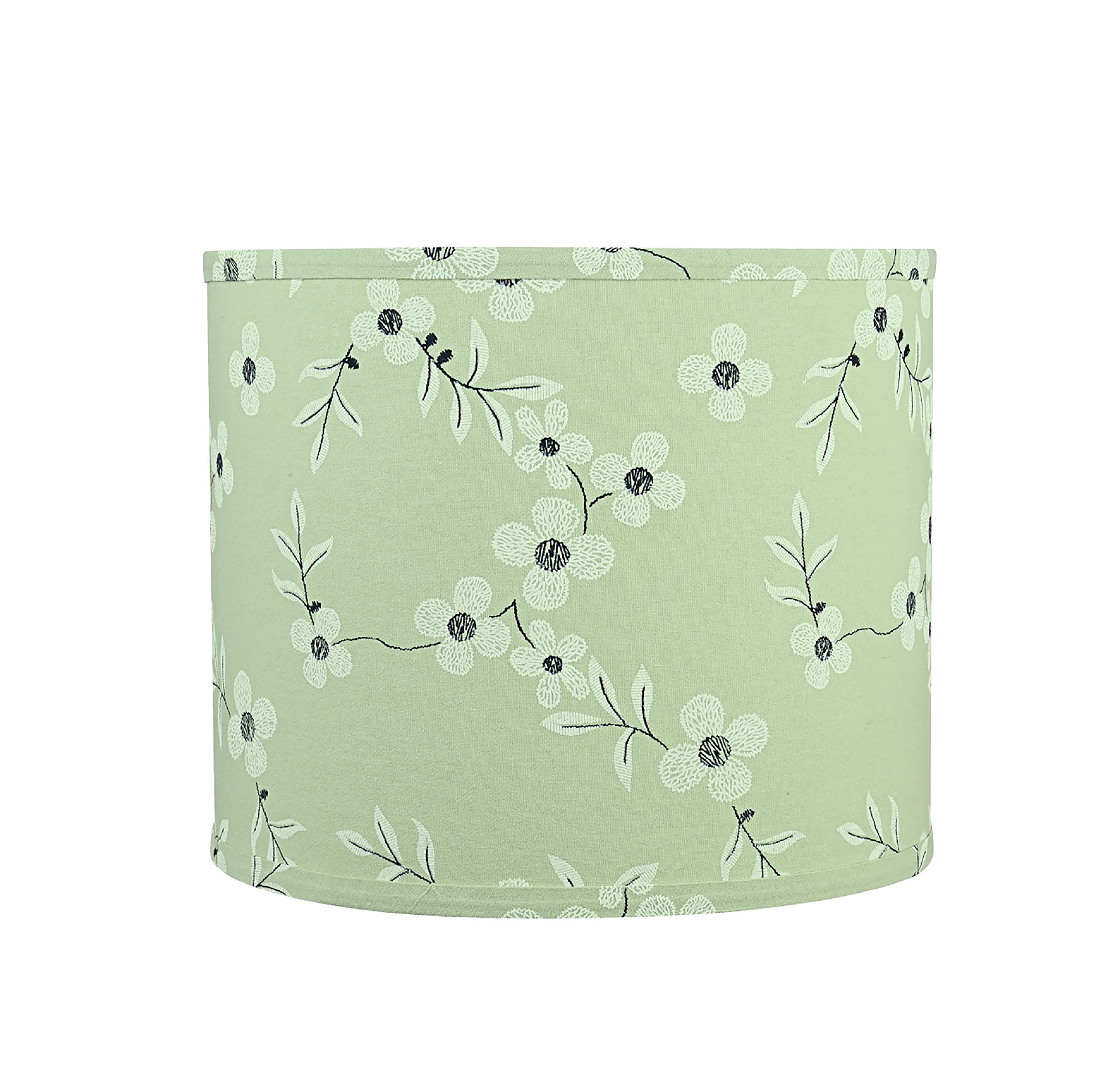 Aspen Creative 31102 Transitional Drum (Cylinder) Shaped Spider Construction Lamp Shade in Light Green, 12" wide (12" x 12" x 10")