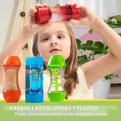 Miniatura 4 de JOYIN Paquete de 4 Tubos Fidget para Niños, Tubos Sensoriales, Juguete para Aliviar el Estrés, Terapia del Habla, Juguetes Calmantes para Niños con