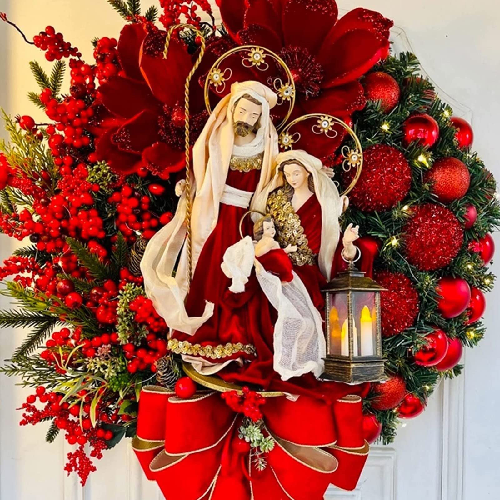 Amazon.com: Christmas Wreaths for Front Door, 13.8''Artificial Red