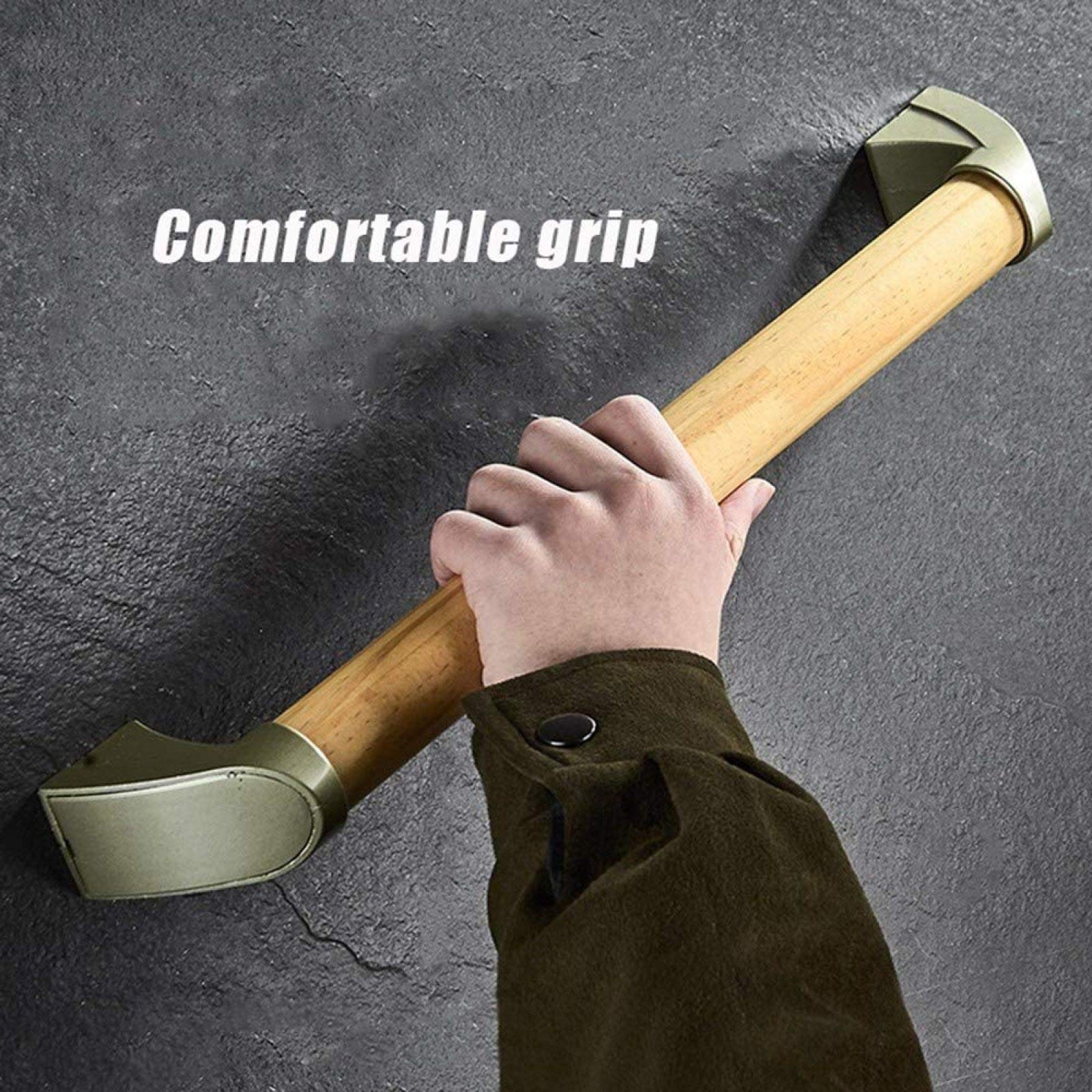 Agarradera De Baño Impermeable para Discapacitados Agarraderas De Barras Rieles De Soporte De Seguridad para Ducha De Madera para Pasillo Al Aire Libre,40cm