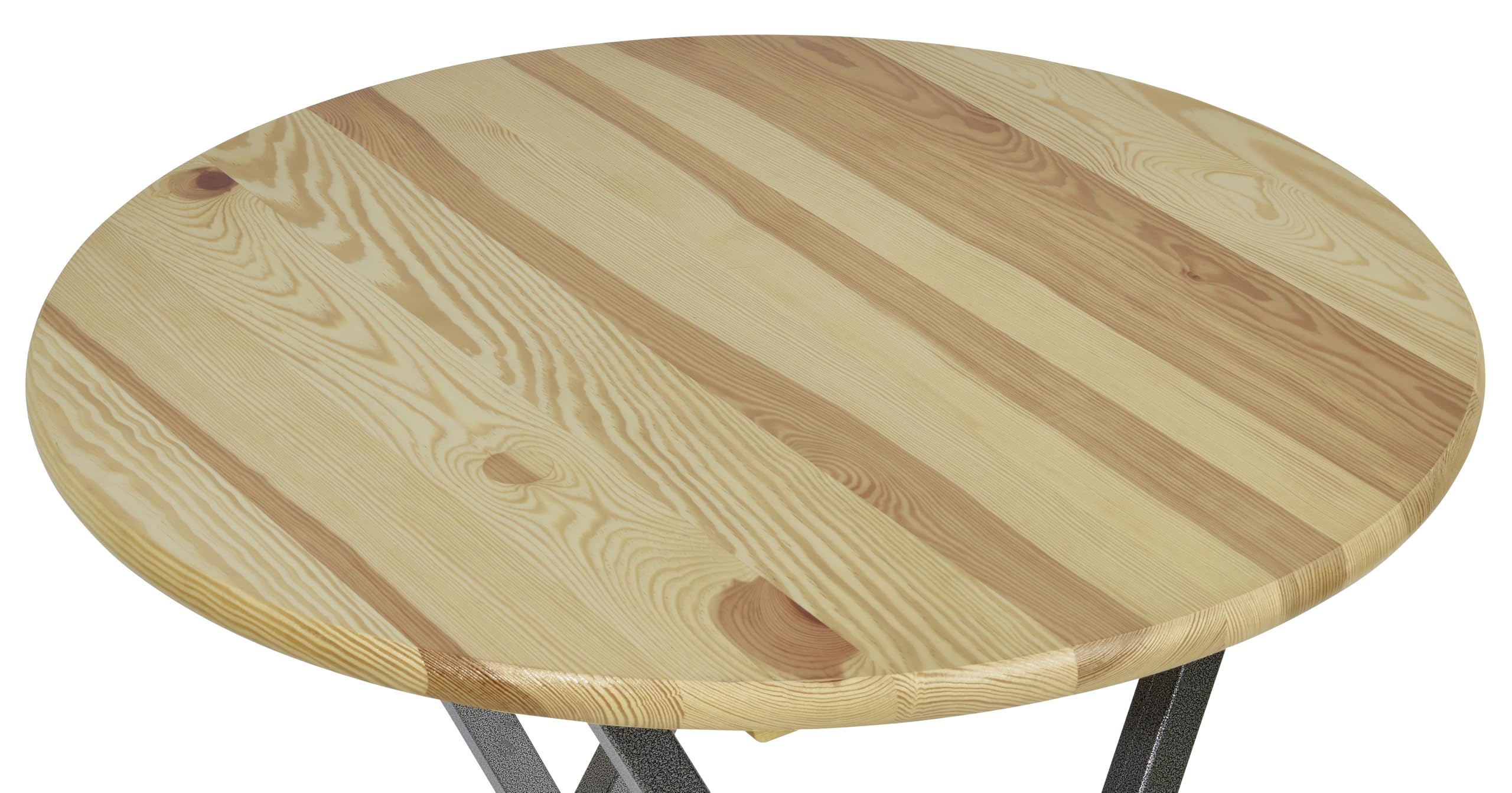 METRO Professional Outdoor Stehtisch, Kiefernholz/Stahl, Ø 78 x 110 cm, Wetterbeständig, Klappbar, Rund, Braun