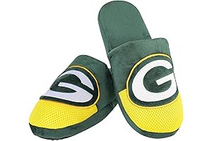 FOCO Men's Green Bay Packers Staycation Plush House Shoes Slide Slippers
