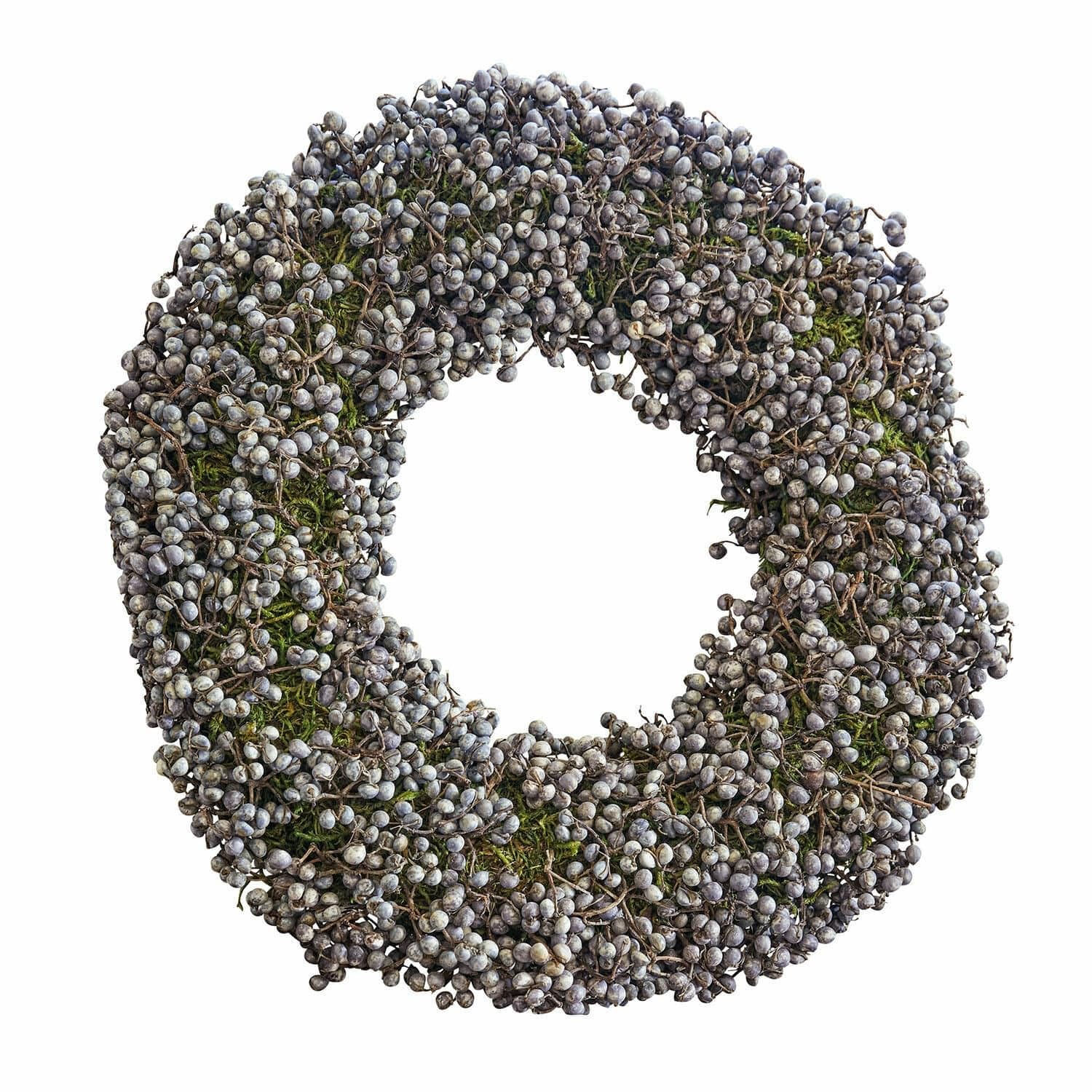 Loberon Kranz Elly, blau/grün | Edler Naturmix, Haltbar Veredelt, Tür- oder Tischschmuck, Dekoration, Türkranz, Styropor, Moos, Azalee-Samen