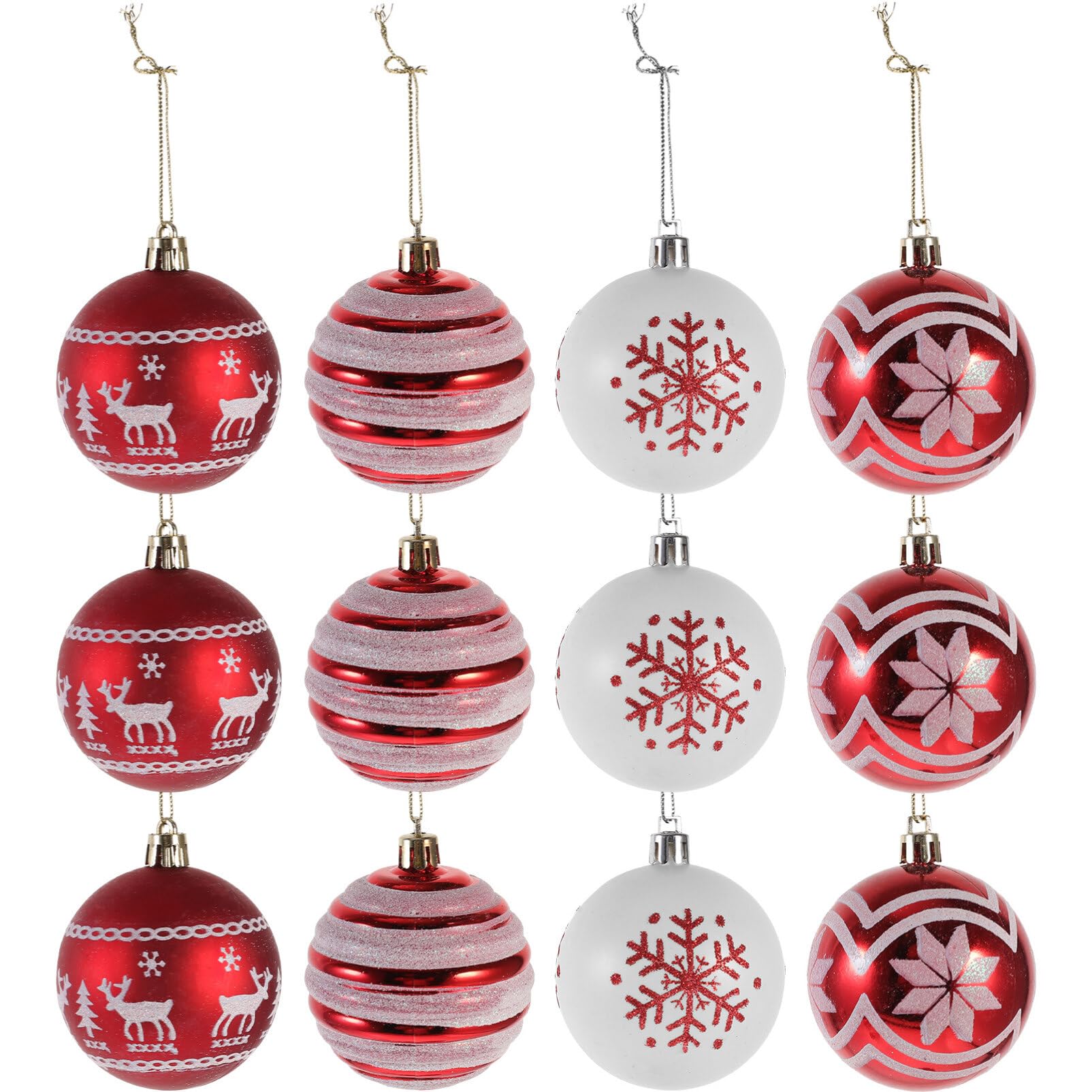 Uonlytech 24stücke Hängende Weihnachtsbaumkugeln Christbaumkugel-schmuck Dekoration Für Weihnachts-Feier Klassisches Design