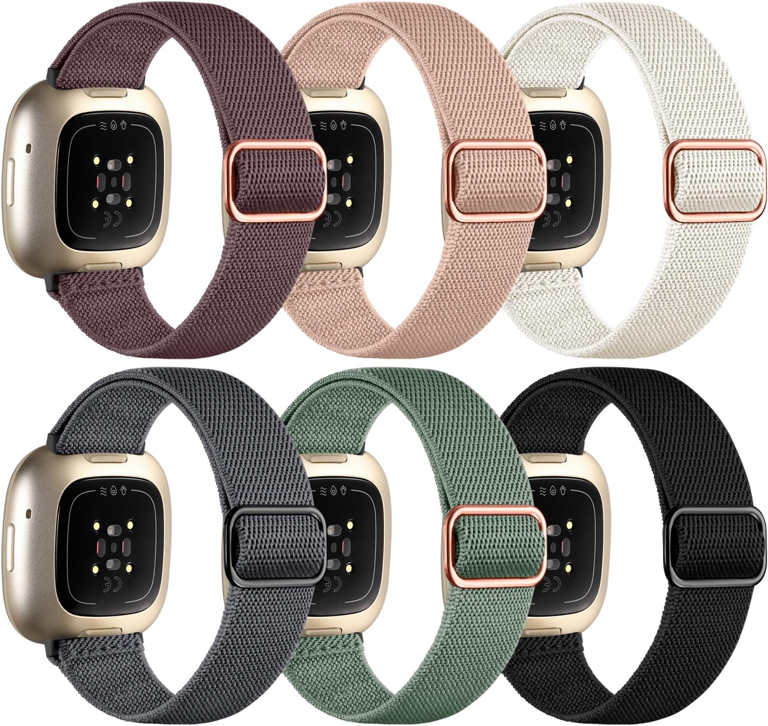 Charlam 6 Pack Ersatzarmband Kompatibel mit Fitbit Versa 3/ Versa 4/ Fitbit Sense/Sense 2