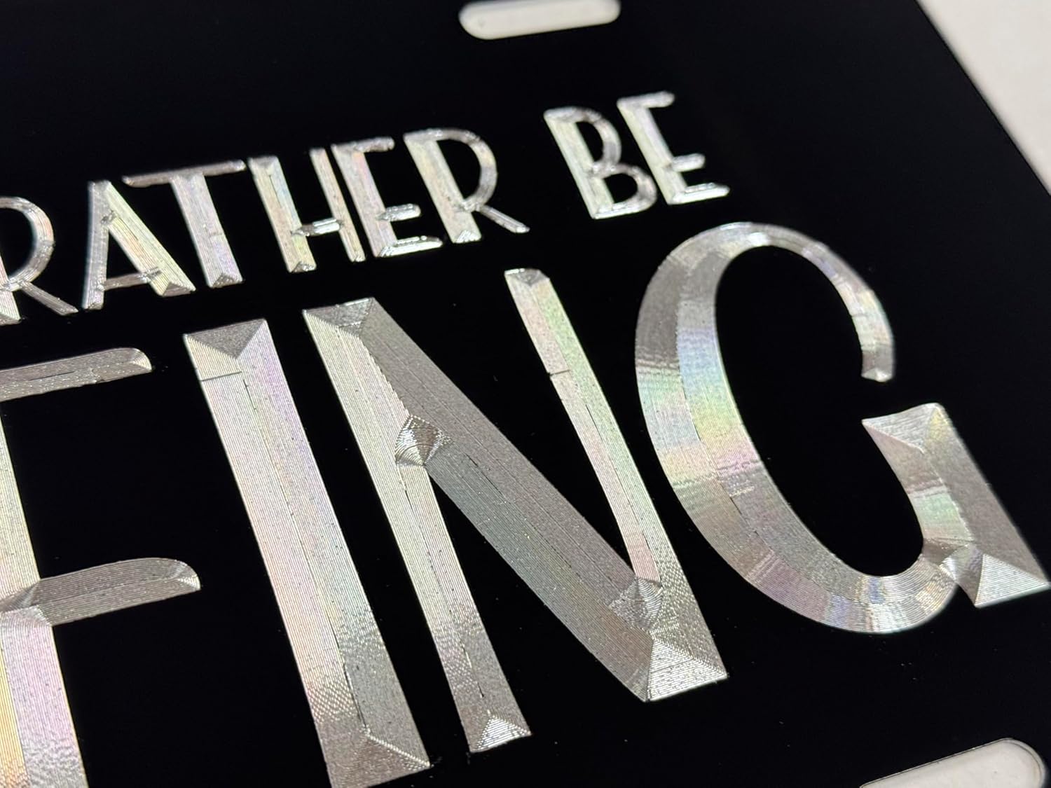 DEEP Engraved I’d Rather Be Golfing Car Tag Diamond Etched Vanity License Plate