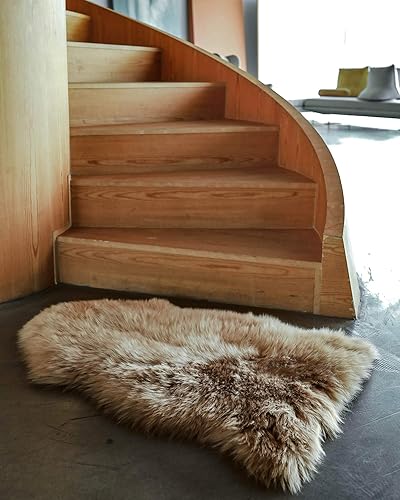 WaySoft Auténtica alfombra de piel de oveja de Nueva Zelanda, versátil funda de lana esponjosa en varios tamaños, perfecta para dormitorios, salas