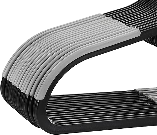 Miniatura 4 de Elama Home 50 piezas de plástico antideslizante percha en negro y gris (ELH-50)