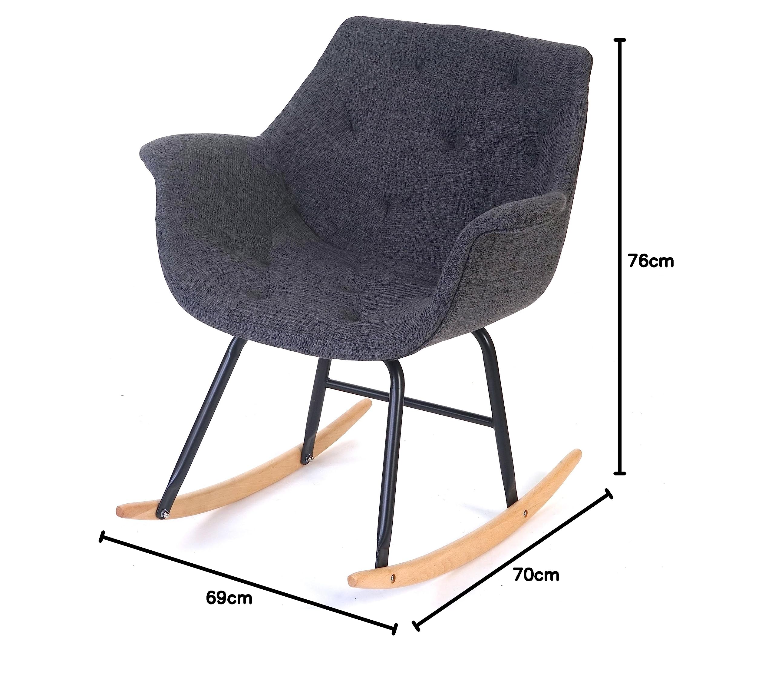 Silla mecedora Malmö T820, sillón de relajación ~ Tejido, gris