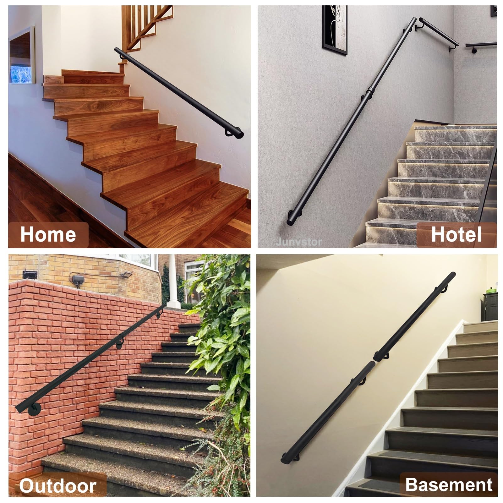 Barra di Sicurezza a Parete per Scale, Supporto per soppalco e terrazzo, Design Antiscivolo, Facile Installazione, Ideale per Anziani e Persone con disabilità.