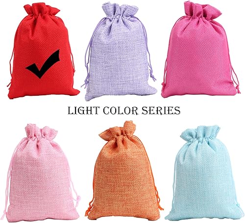 Miniatura 7 de YANGBOYY Bolsas de arpillera, 25 paquetes de 5 x 7 pulgadas, bolsa de regalo con cordón de arpillera para fiestas, bolsillos de joyería de lino para