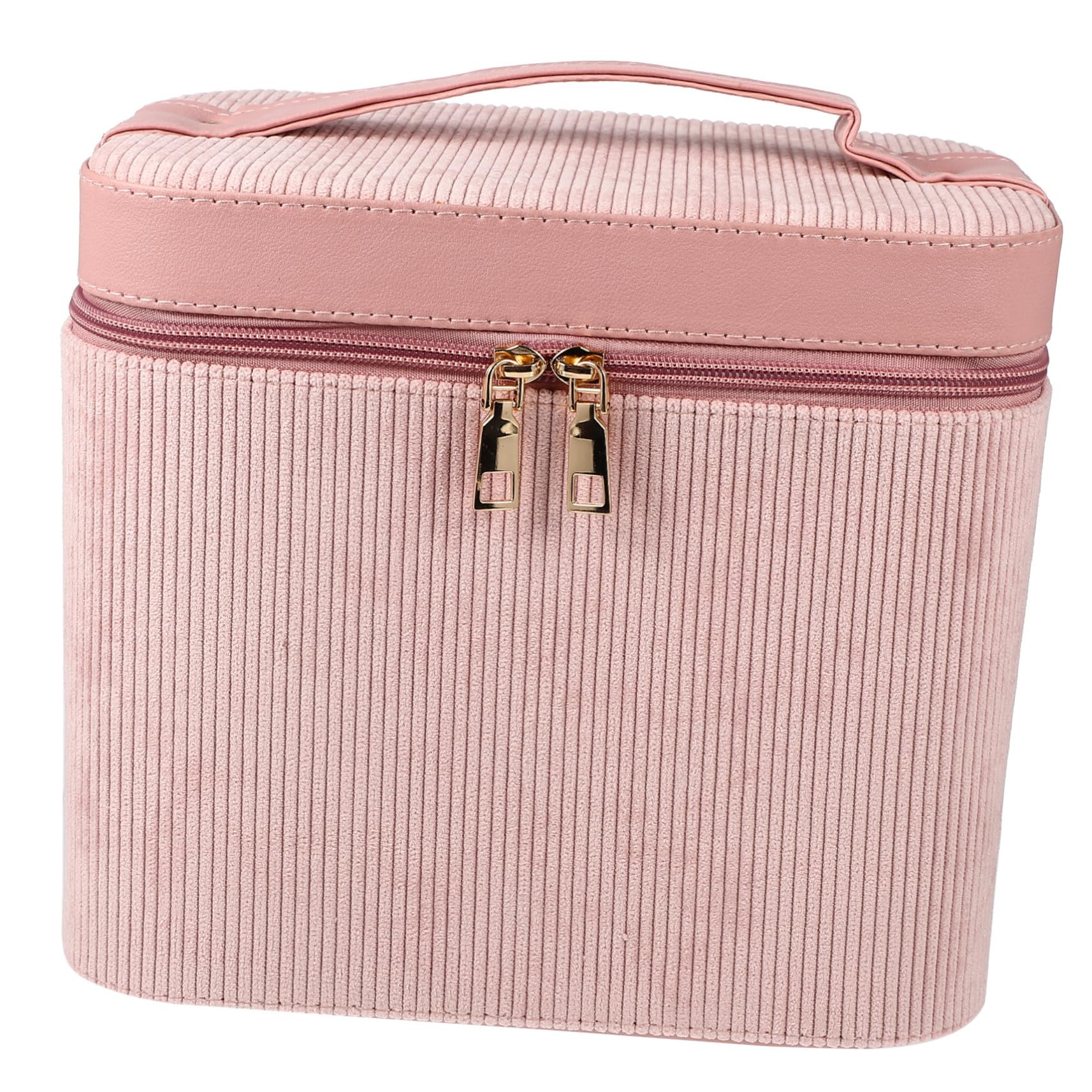 Mikikit Estuche de Maquillaje de Doble Capa con Espejo Organizador de Cosméticos Portátil para Mujer para Viajes y Cuidado Personal