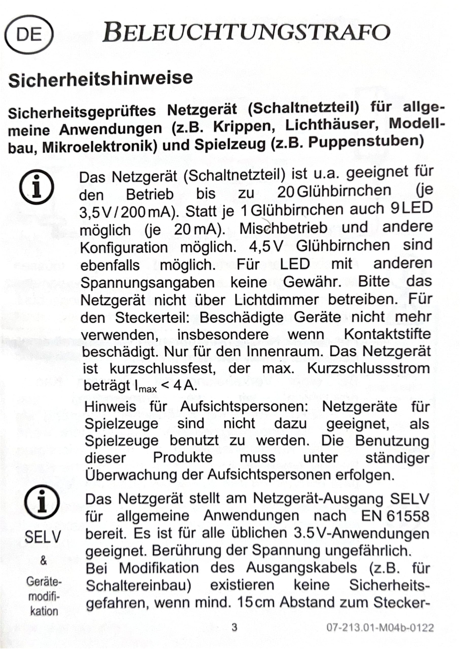 Kahlert Licht C 60963 Beleuchtungstrafo mit Ruhelicht