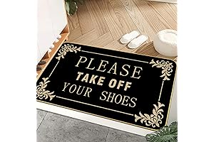 Personalized "Please Take Off Your Shoes" Mat 17 x 29 Inch