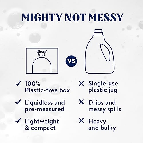 Miniatura 4 de Cleancult Hojas de detergente para ropa  3 enzimas que combaten las manchas  Hojas de detergente concentrado sin líquido  Aroma de lino fresco  60