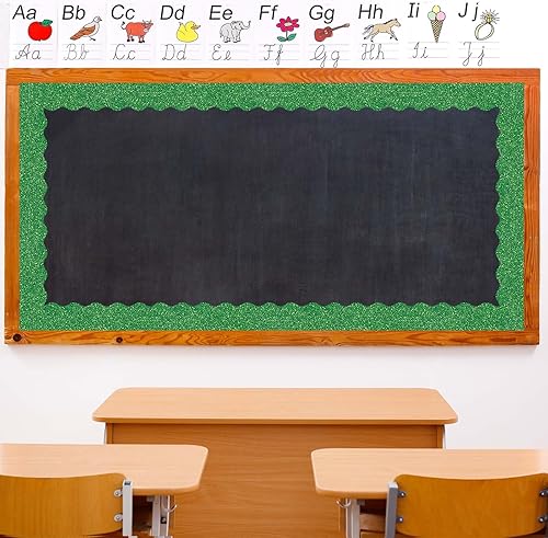 Miniatura 4 de Whaline Bordes de tablón de anuncios de Halloween de 131.2 pies con brillantina, verde, morado, negro y naranja, tiras de tablero de anuncios