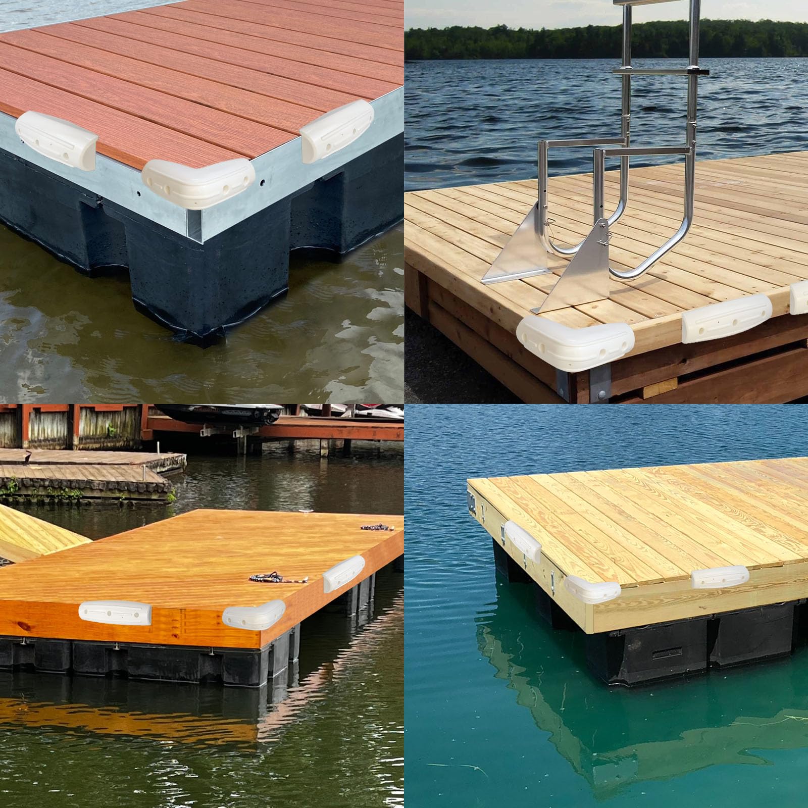 Dock-Schutzblech-Stoßfänger, Bootsdock-Stoßfänger, gerader Rand, Seitenschutz, weich, UV-beständig, 43,2 cm, horizontaler Schutz, aufblasbar, 2 Stück, Weiß