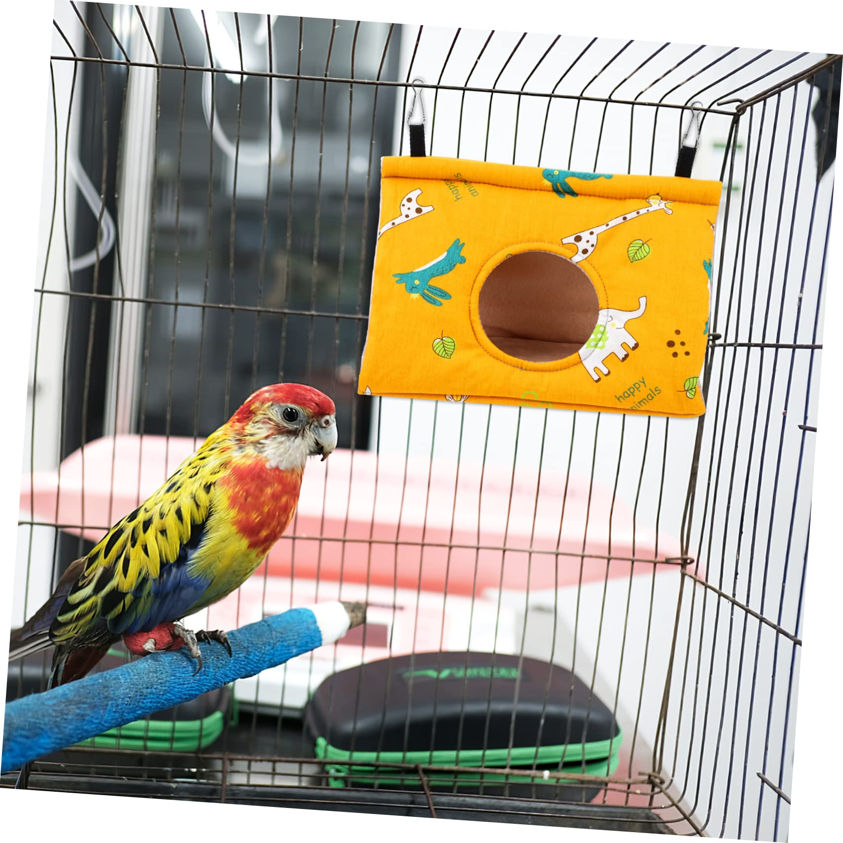 2 Nidos de Pájaros Colgantes Cálidos de Invierno Vellón de Cristal y Algodón, Diseño Redondo para Descanso y Juego de Loros y Cacatúas