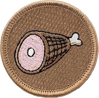Ham Bone Patrol Patch - 2" Diameter Round Embroidered Patch (Hook Fastener Only)
