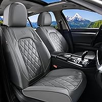 Vista 19 de Coverado Fundas de Asientos Delanteros, Funda de Asiento de Cuero Sintético de Lujo Impermeable, Protector de Asiento de Coche Beige, Funda