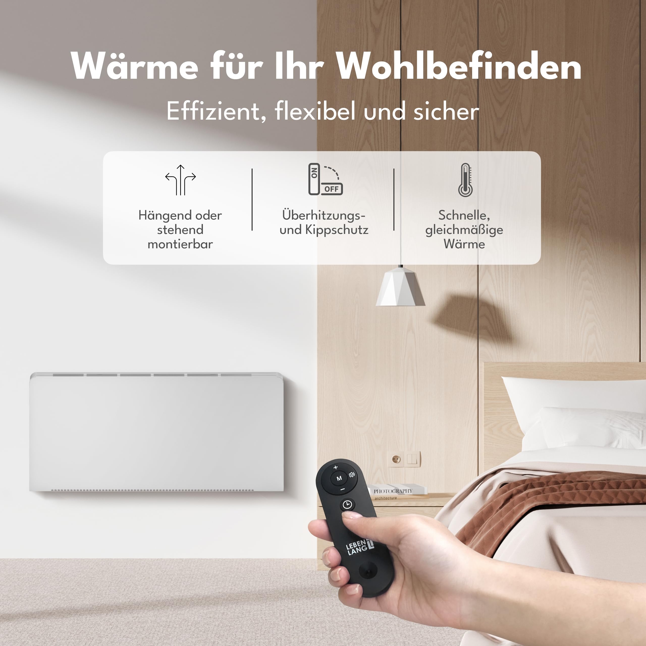 LEBENLANG Heizkörper Elektroheizung Energiesparend - Inkl. WiFi & APP