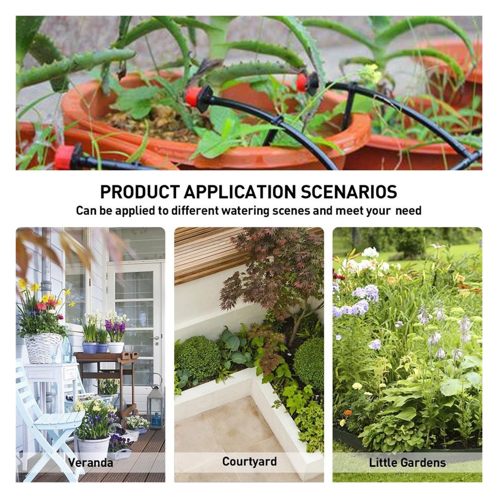 Kit di irrigazione a goccia automatica 25 m di giardino Fai da te di irrigazione a micro gocciolamento automatico Kit di auto irrigatura da giardino con goccia regolabile per Piante in Vaso da Esterno