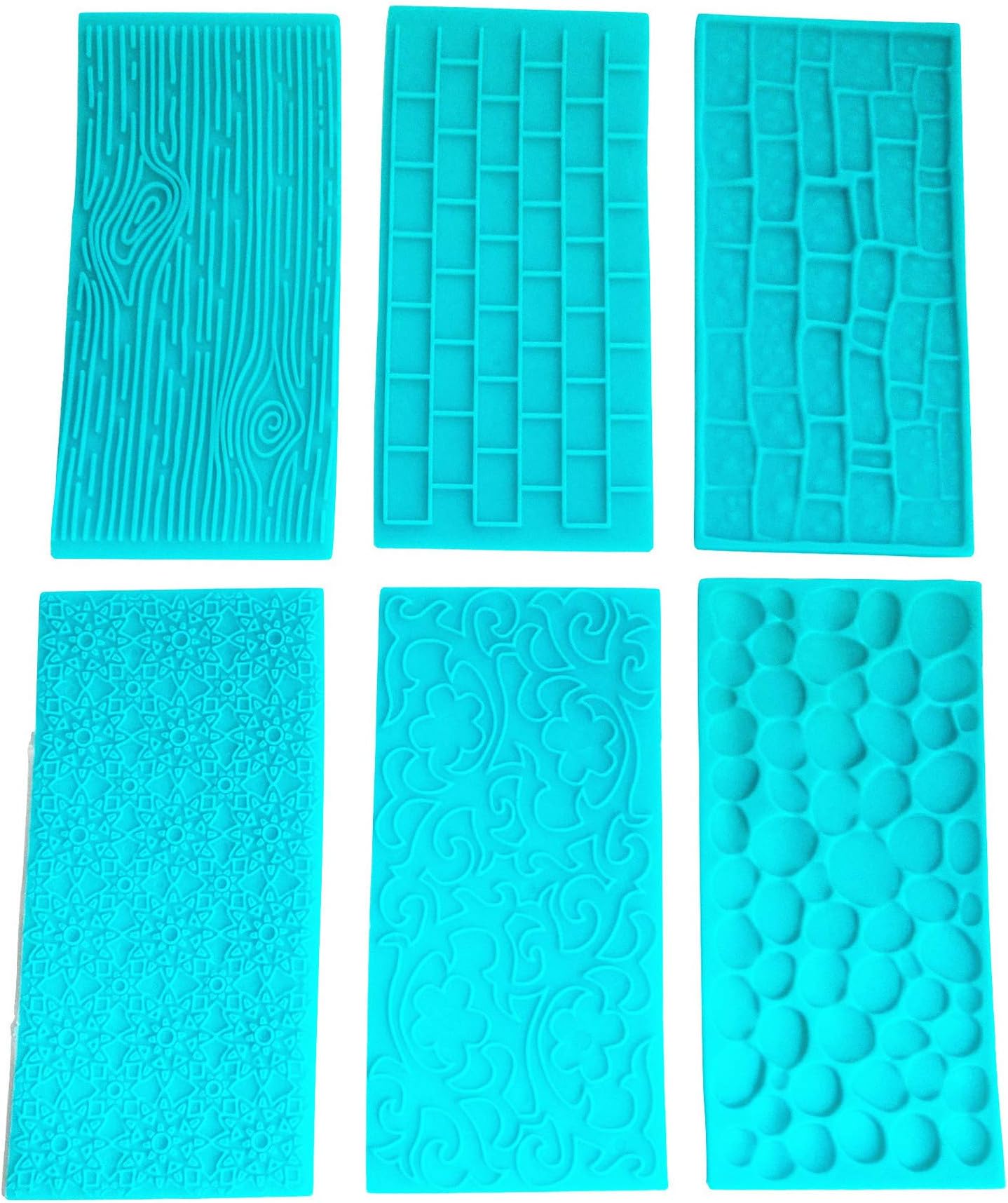 6 Pieces Plastic Embossed Icing Moulds Kits Embossed Icing Mould Used