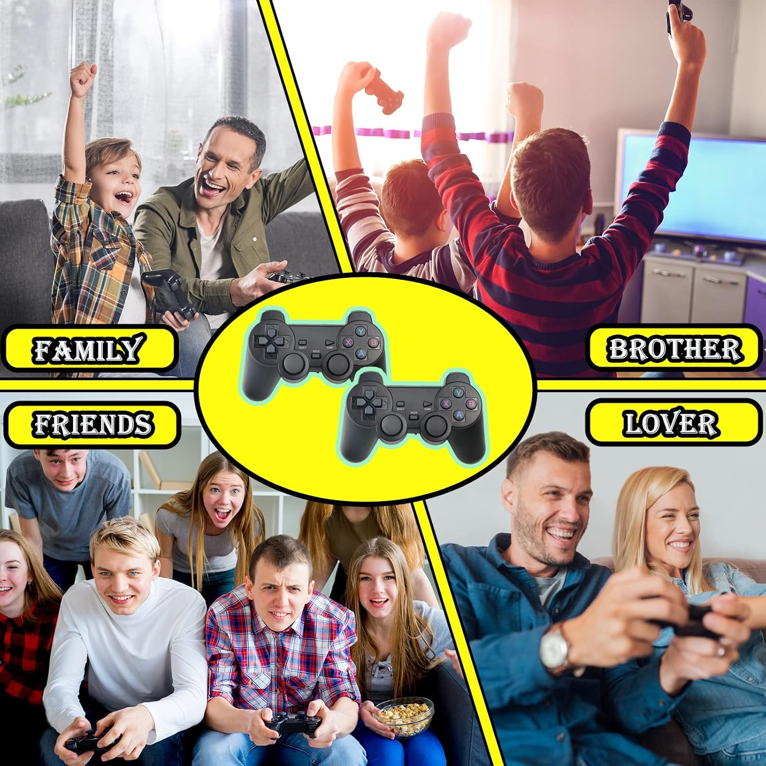 Trovono Wireless Retro Game Console,Built in 10000+ Classic Games,9 Emulators,Plug and Play Video Game Stick 4K High Definition HDMI Output for TV with Dual 2.4G Wireless Controllers : Video Games