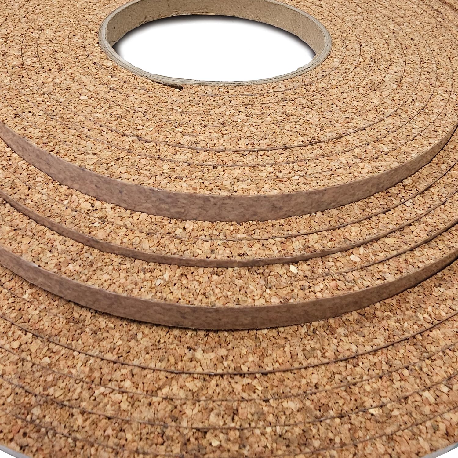 Cinta de sellado de corcho prensado natural, 50 mm x 5 mm, rollo de 10 m, aprox. 220 kg/m3, autoadhesiva por una cara