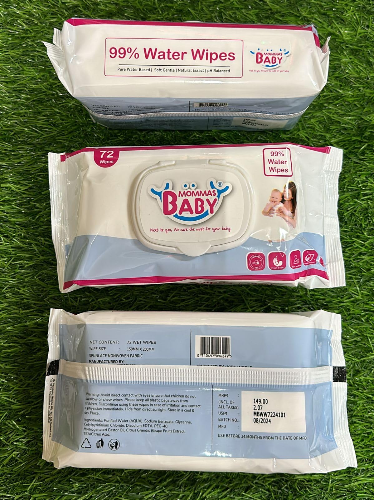 Mommas Baby Ultra-Soft pH Balanced Daily Use Cleansing Wipes for Delicate Baby Skin - Hypoallergenic All-Natural Hydrating Baby Wipes for Daily Use & Sensitive Skin (Buy 3 Get 6) (432 wipes)-image-7