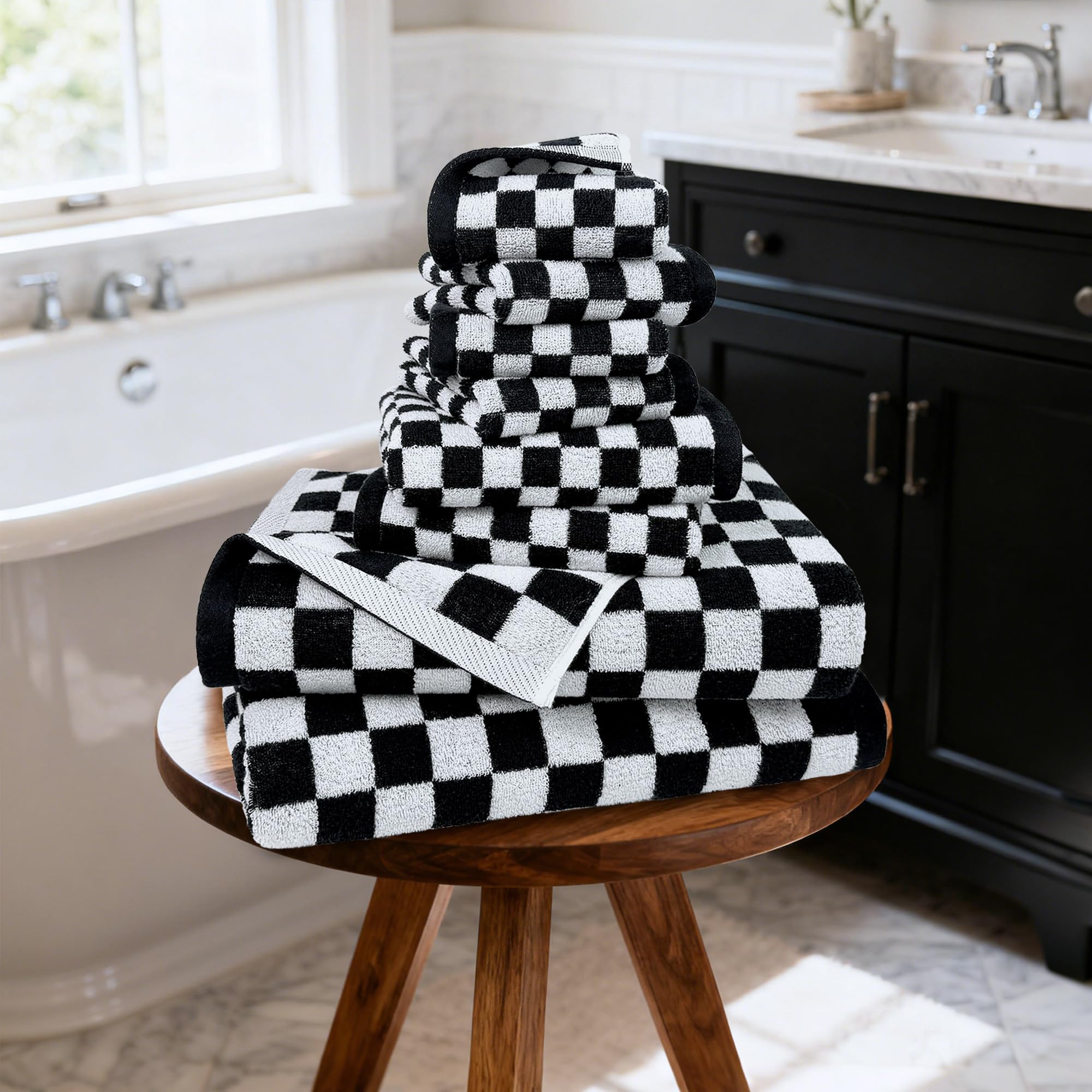 Amazon.com: Jacquotha Black and White Towels Set of 8, Cute