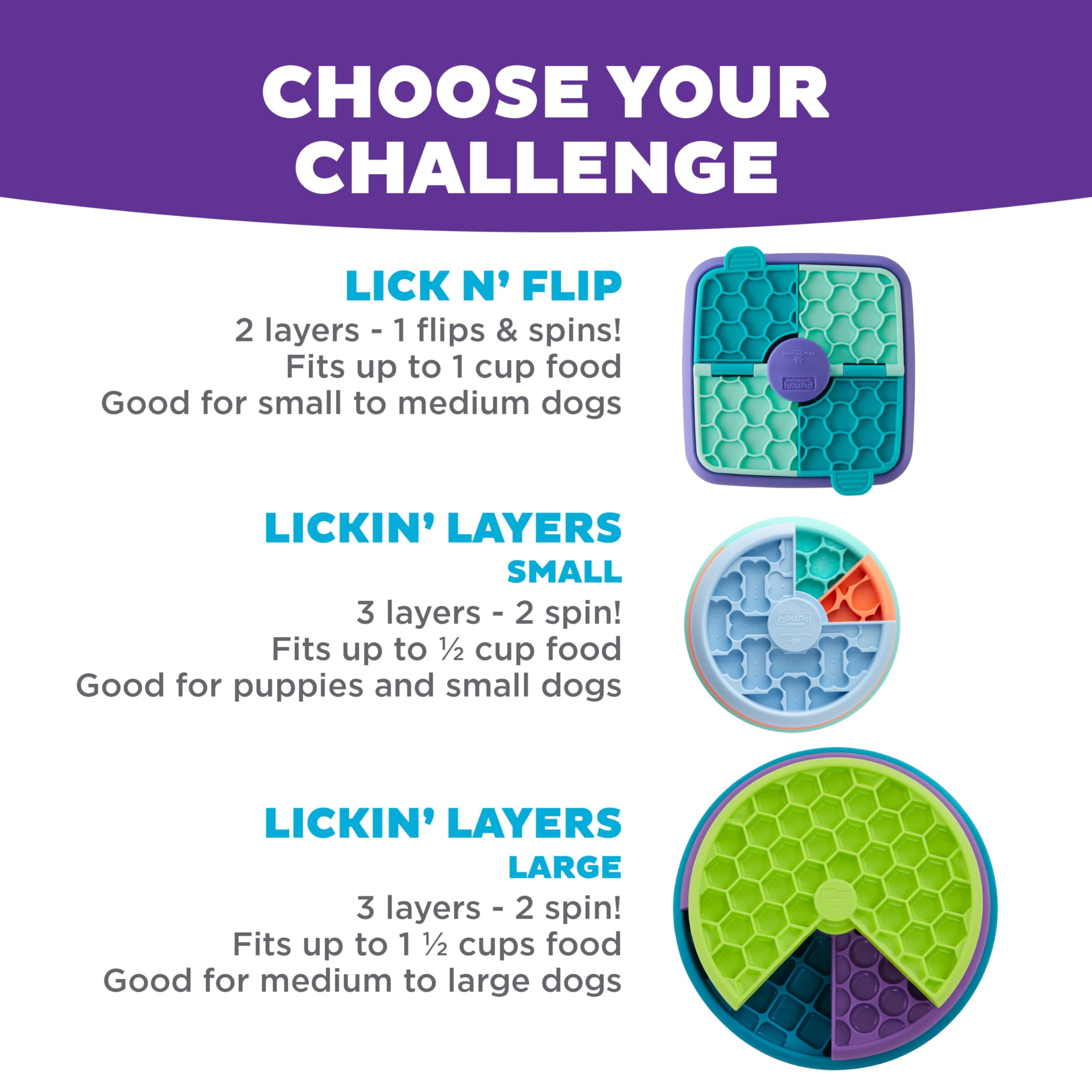 Outward Hound by Nina Ottosson Lick N’ Flip 3-in-1 Interactive Dog Puzzle Toy, Lick Mat & Slow Feeder – Calming Enrichment for Small & Medium Dogs, Holds 1 Cup of Wet of Dry Food, 7.4 in x 7.4 in - image 5