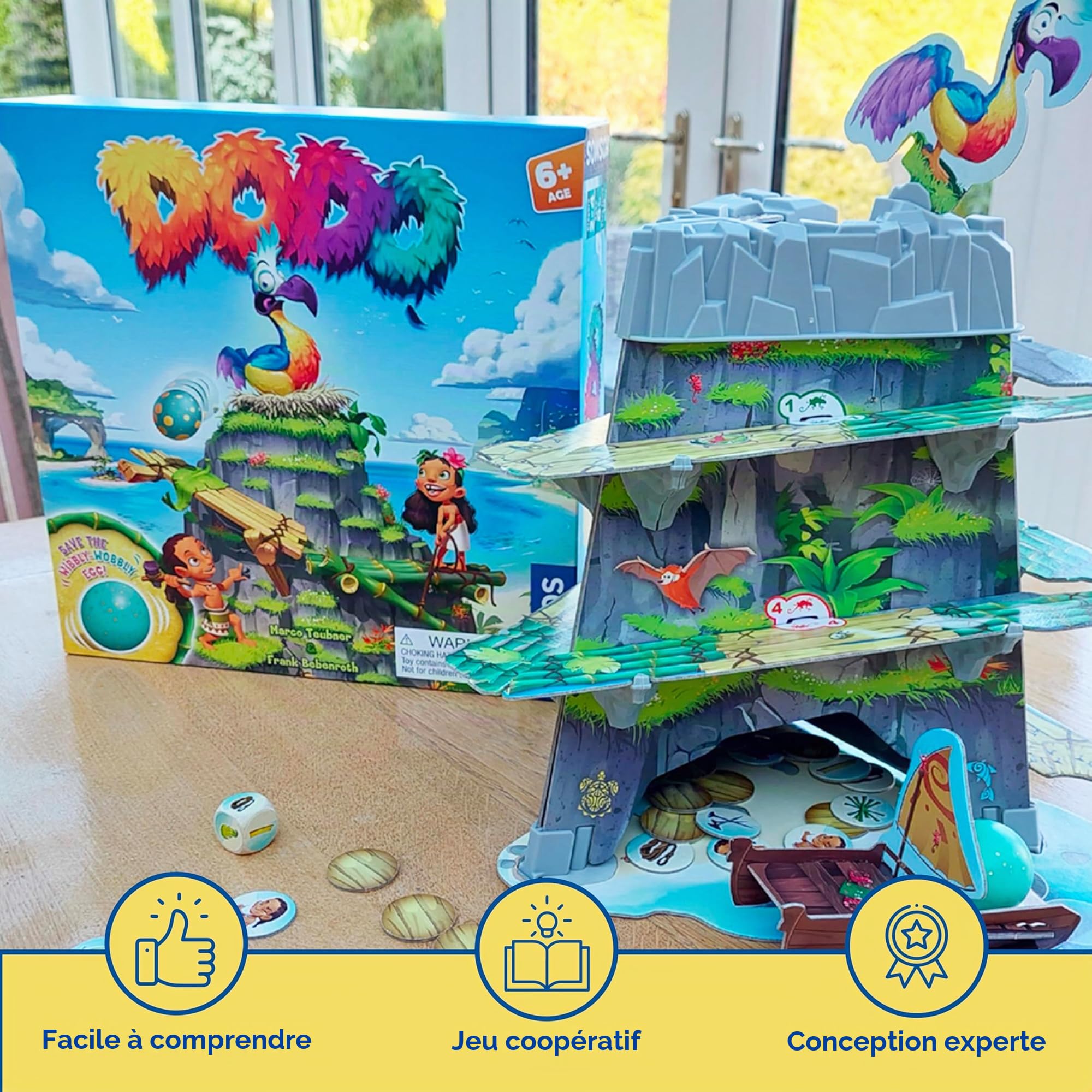 Thames & Kosmos DODO : Bienvenue dans le royaume des îles de Mangalopanésie, jeu coopératif, jeux familiaux pour soirée de jeu, jeux amusants pour adultes et enfants, pour 2 à 4 joueurs, à partir de 6