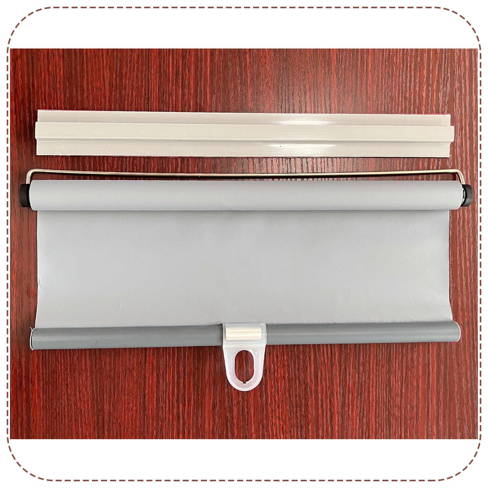 Kgudys Grey Roller Blinds No Drill,Blackout Heat Insulation Roller Blinds,60Cm 80Cm 90Cm 100Cm 110Cm 120Cm Wide Retractable Roller Window Shades,Portable Sun Shade Curtain For Window,-72X150cm(28.3X59in)
