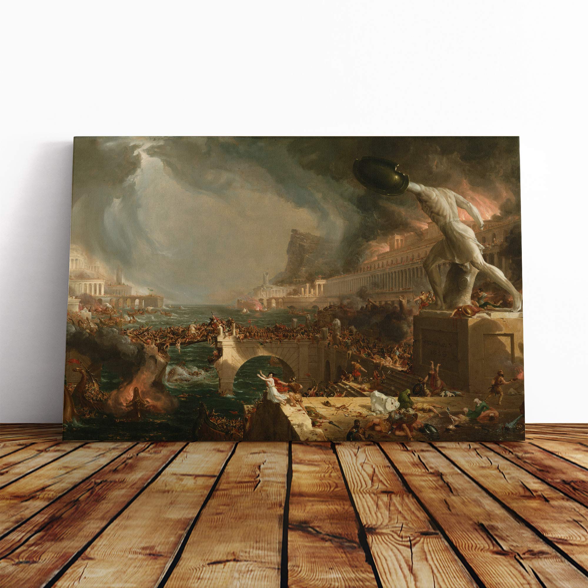 Thomas Cole Course of Empire Vol.2 Canvas Print | Gallery Wrapped 30mm Frame Wall Art | 24x16 inches | Ready to Hang | Modern Picture | Living Room Bedroom Lounge Office