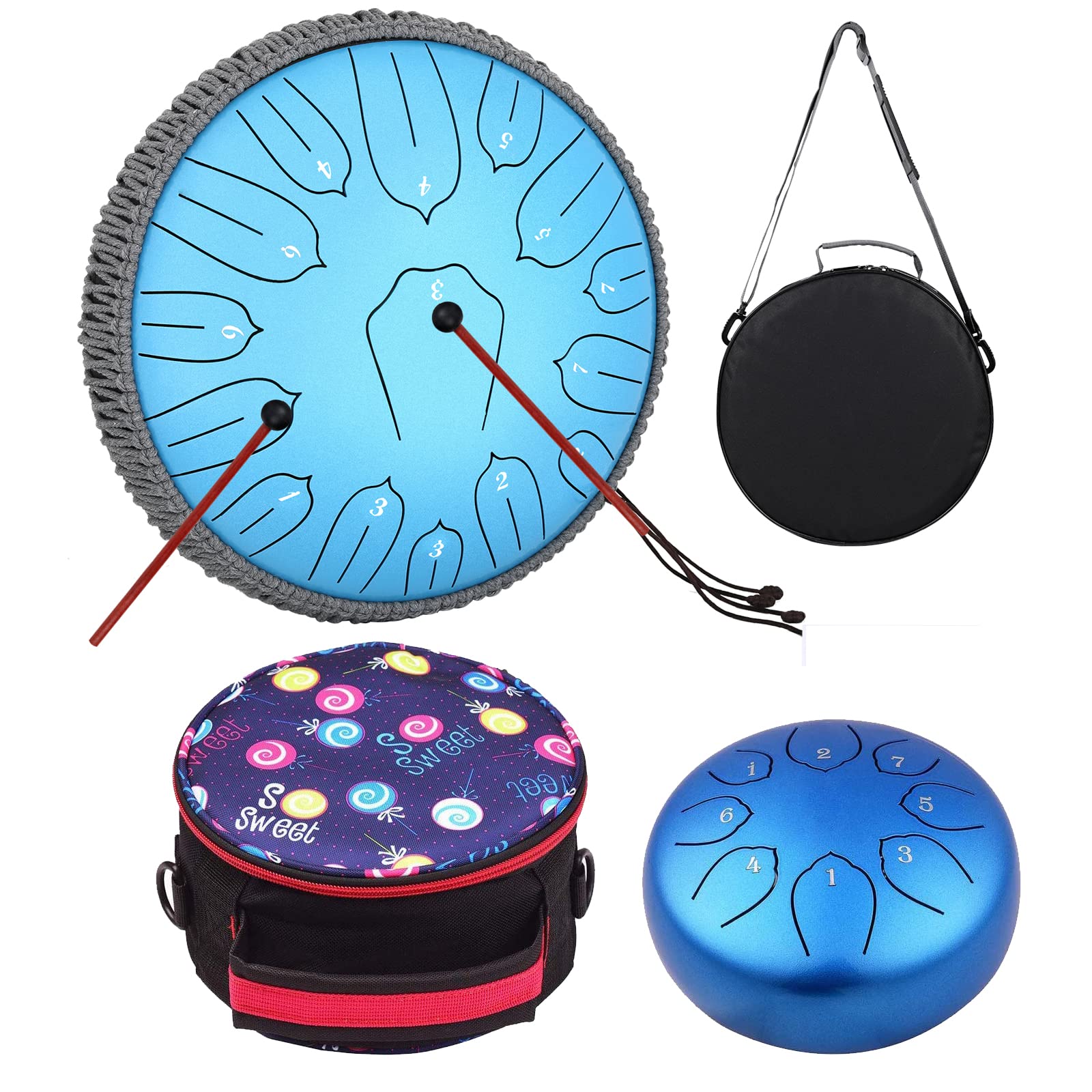 Amazon.com: 15 Notes 12 Inch D-key and 6 Inch 8 Notes C-key Steel