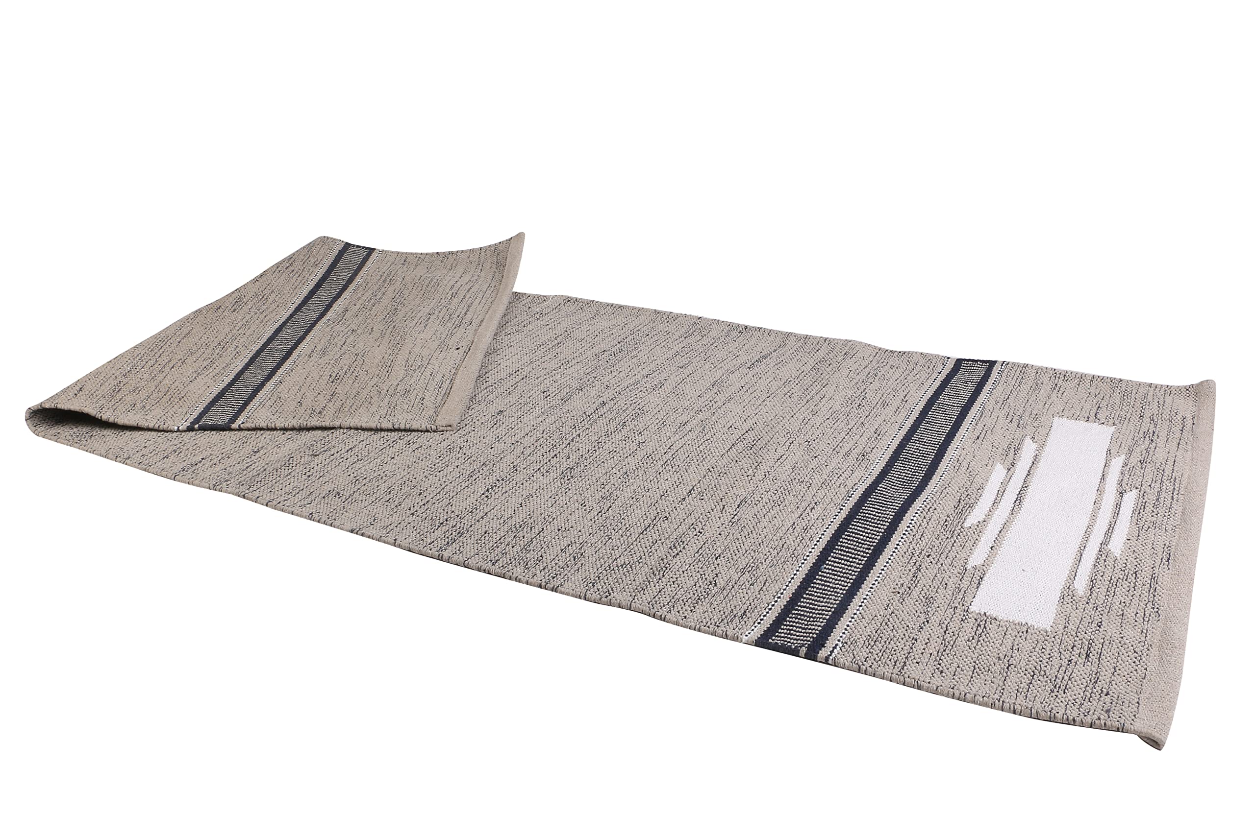 Tapis Yoga Coton Bio KD Willmax | 188x68 Cm Tissé Main Naturel