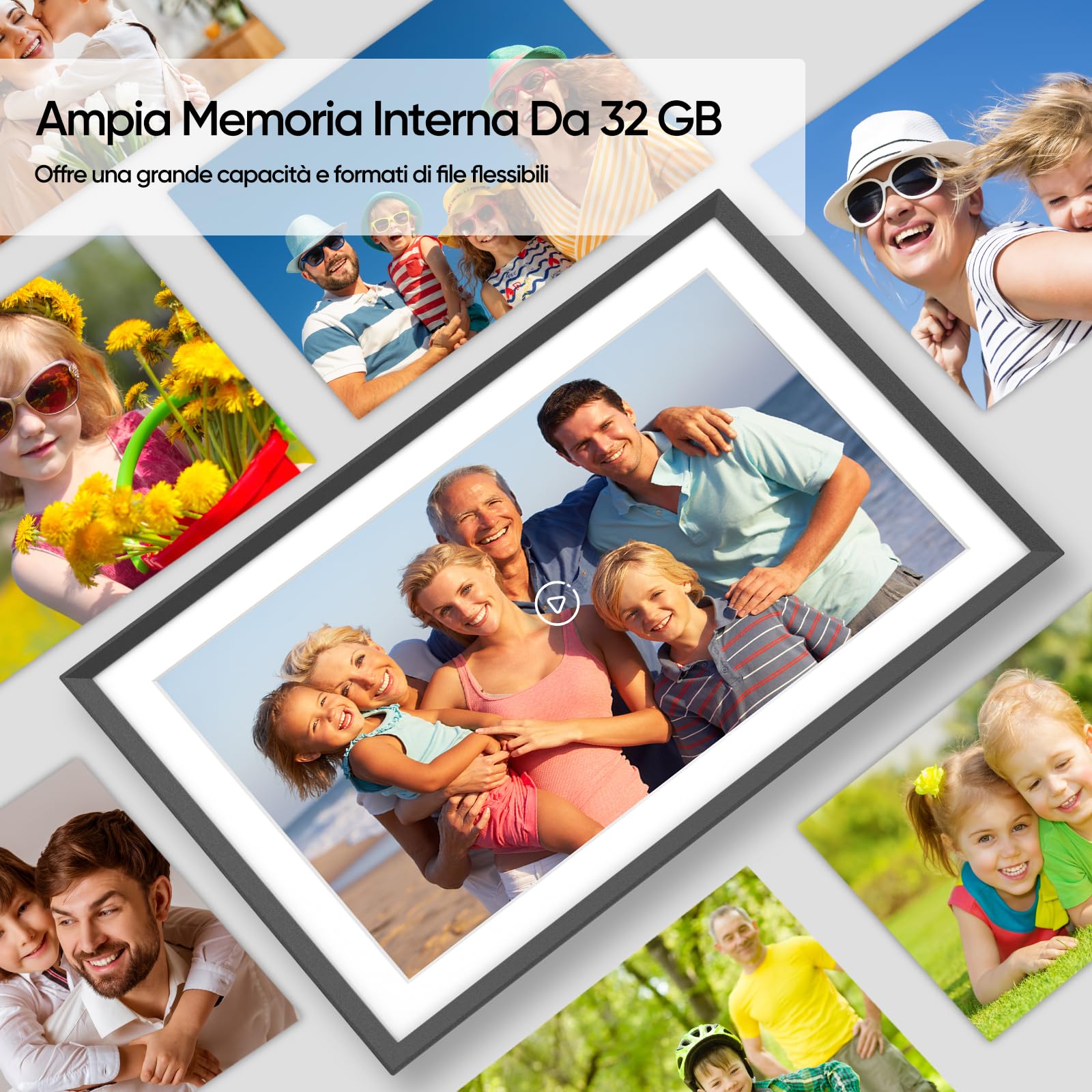 ARZOPA Cornice Digitale WiFi 15,6 Pollici 1920x1080 32GB Cornice Foto Digitale Schermo Tattile IPS FHD Frameo Portafoto Digitale Elettronica Rotazione Auto Condividi Foto e Video Tramite Frameo