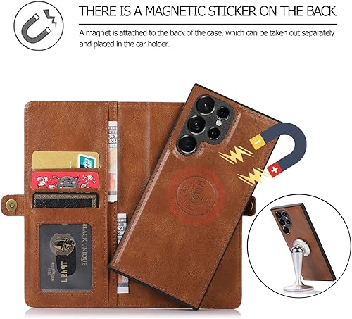 Miniatura 5 de Asuwish Funda de teléfono para Samsung Galaxy S22 Ultra 5G, funda desmontable con protector de pantalla de vidrio templado y soporte para tarjeta de