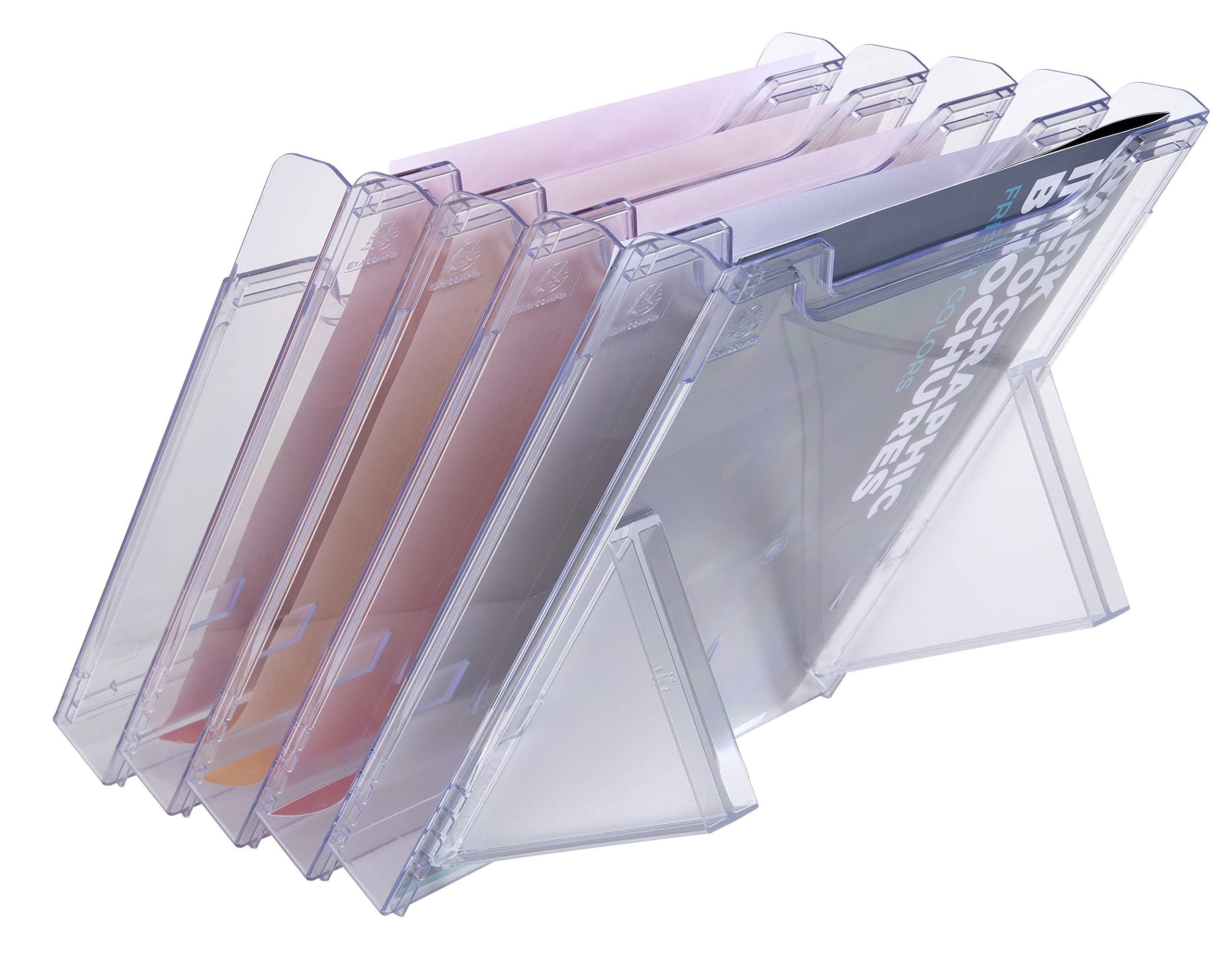 Exacompta Distributeur de Prospectus Vertical 5 Compartiments A4 Cristal