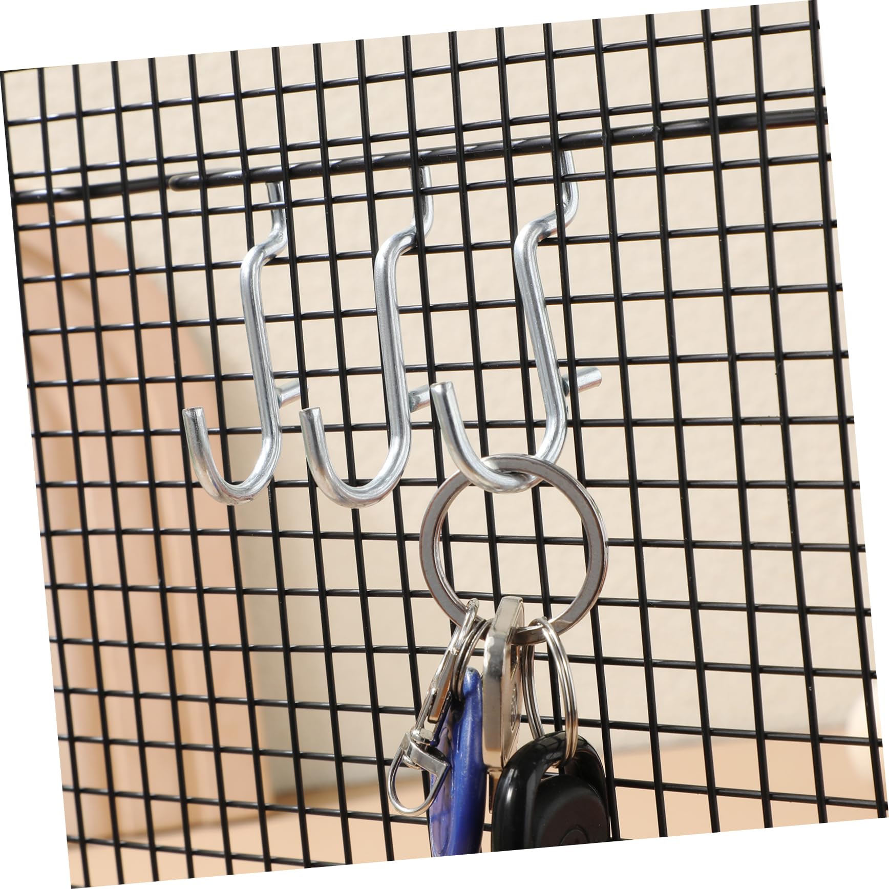 DECOMELODY Clamp-on Desk Pegboard Hooks Set 20/pcs Metal Pegboard Hooks Key Hook Tool Jewelry Organizer Wall Accessory