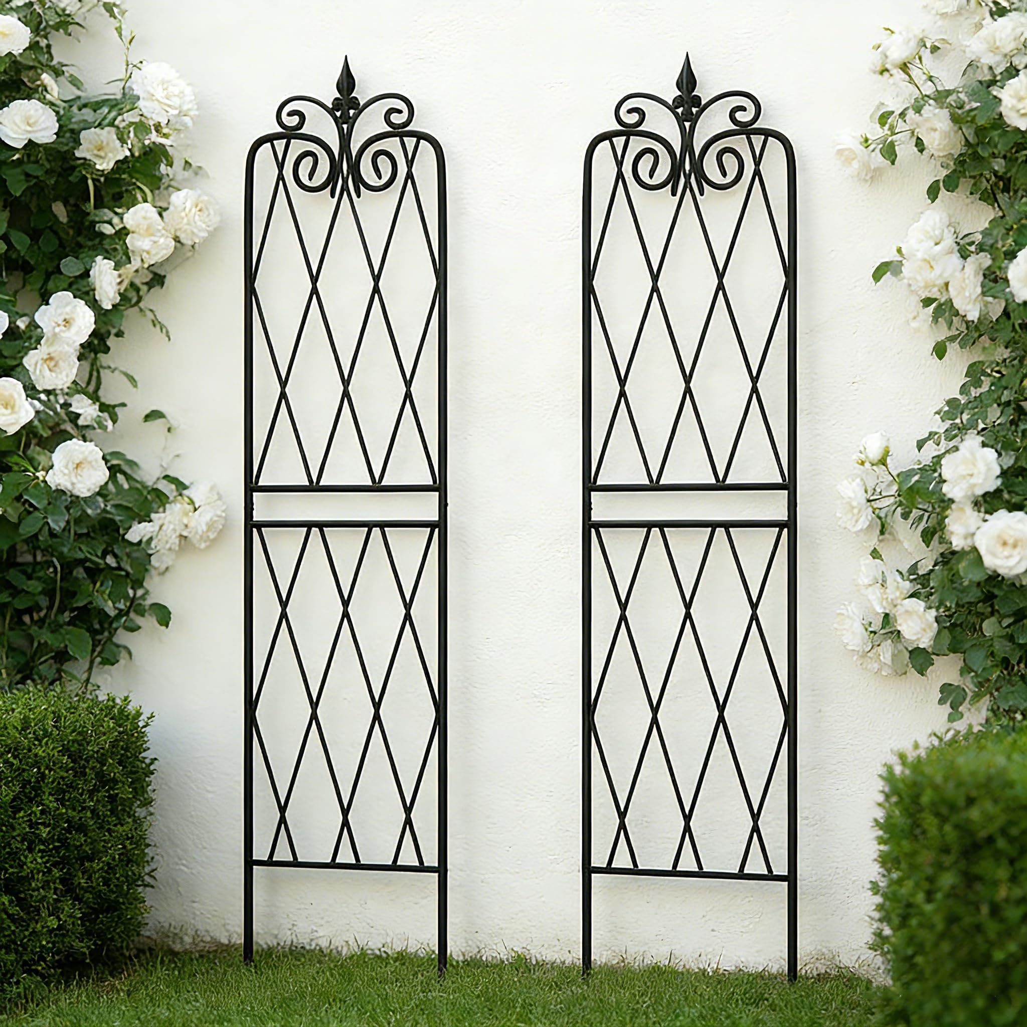 2 Pack 71" H x15 W Trellis,Black Garden Trellis for Climbing Plants Outdoor Metal Frame Sturdy Trellises for Rose